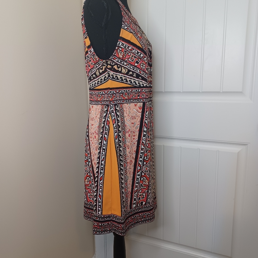 Hale Bob Denise Y2K Stretch Jersey Mini Dress Sz Med Southwestern Aztec Mosaic - Picture 5 of 13